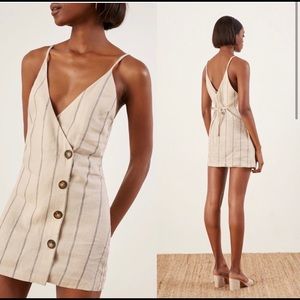 Reformation stripped linen cayman dress. Size medium.